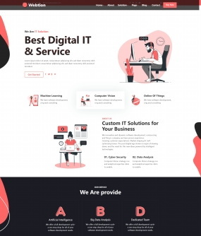 扁平风数字信息技术服务公司网站模板